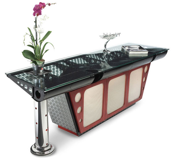 Cool Furniture Made from Vintage Airplane Parts Design Swan