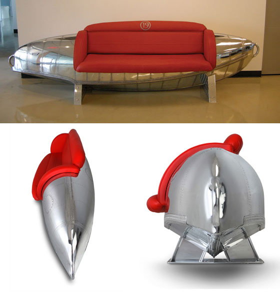 Cool Furniture Made from Vintage Airplane Parts Design Swan