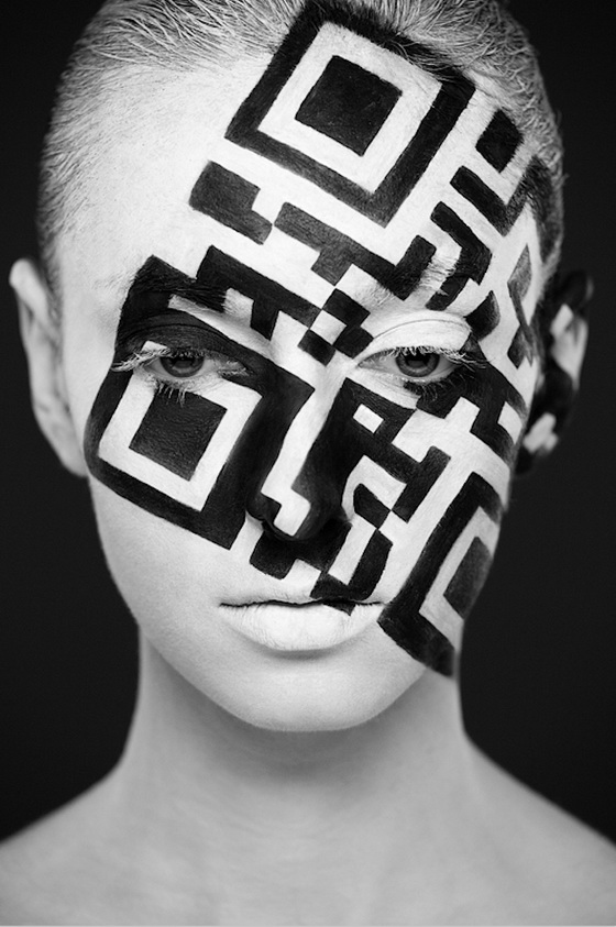 Weird Beauty Stunning Black and White Face Art by Alexander Khokhlov Design Swan