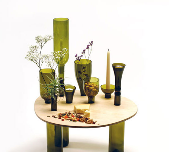 Divinus Creative Wine Bottle Recycle Furniture by Tati Guimaraes Design Swan
