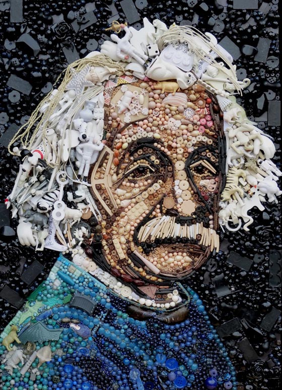 Stunning Portraits Made of Hundreds of Found Objects by Jane Perkins