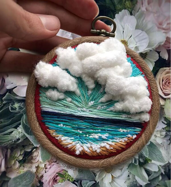 Vibrant 3D Embroidered Landscapes Russian artist Vera Shimunia Design