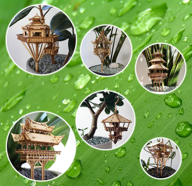 DIY Miniature Wooden Treehouse Kit by Lars Wijers Design Swan