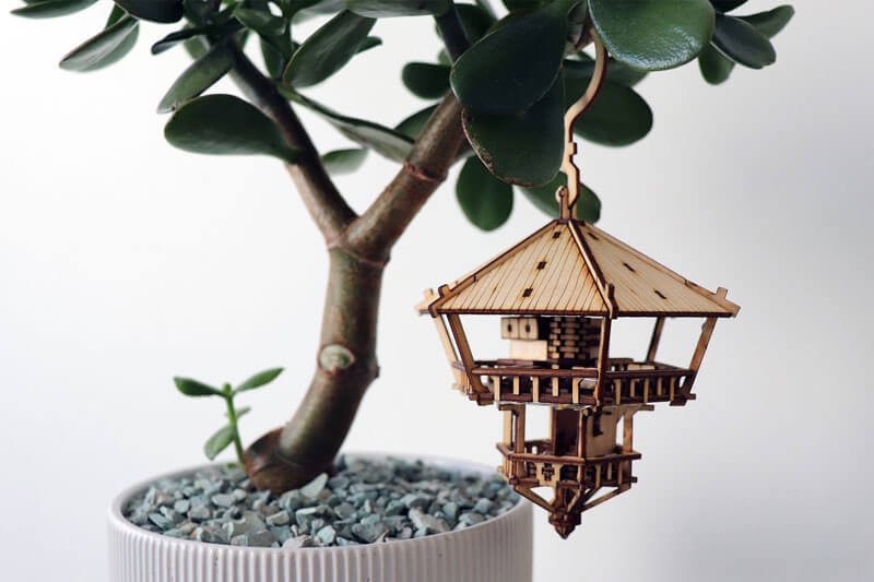 DIY Miniature Wooden Treehouse Kit by Lars Wijers Design Swan