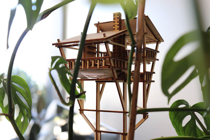 DIY Miniature Wooden Treehouse Kit by Lars Wijers Design Swan