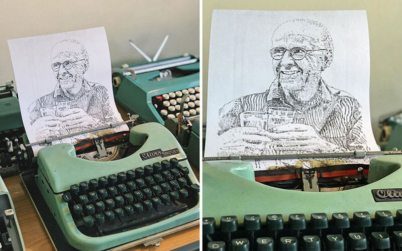 Amazing Drawing Created by Typewriter Artist John Cook