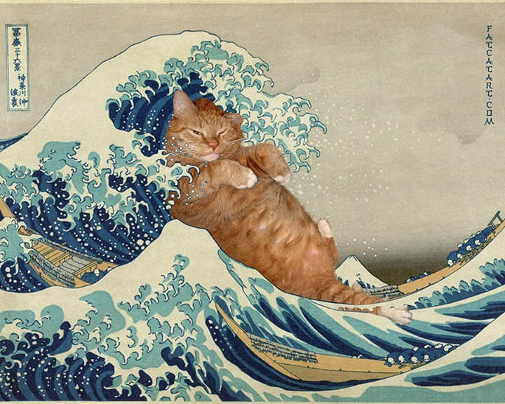 Cat in Famous Paintings by Svetlana Petrova Design Swan