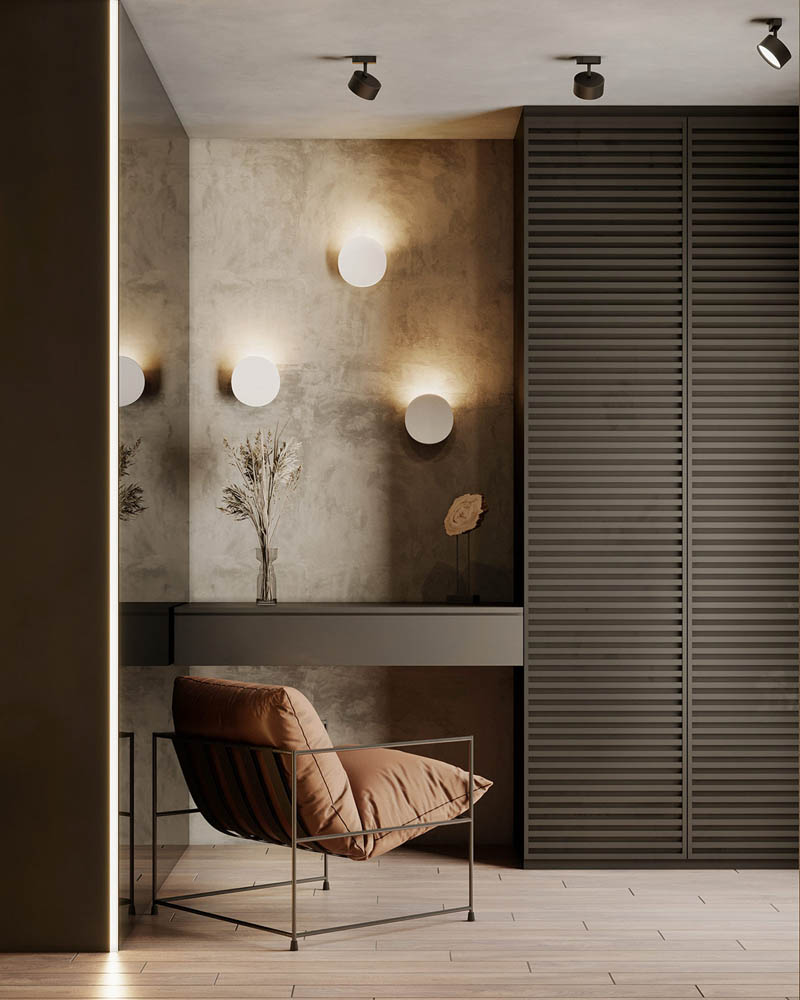 Industrial Interior with Copper Accents On Dark Tone Decor Design Swan