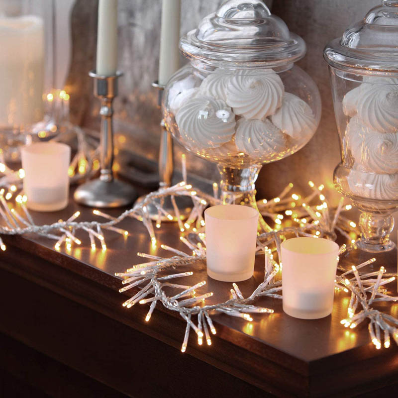 Decorate With Soft White LED Christmas Lights Design Swan