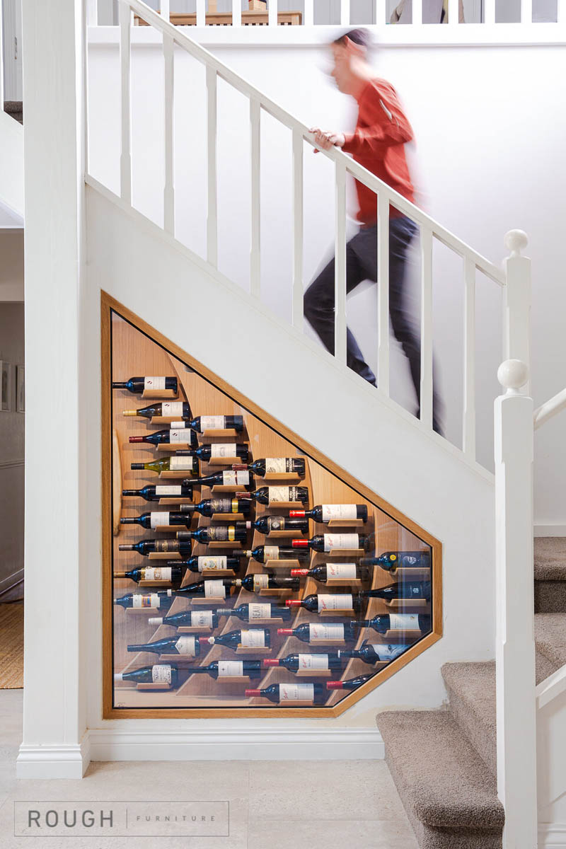 Creative Under Stair Wine Room by Rough Furniture Design Swan