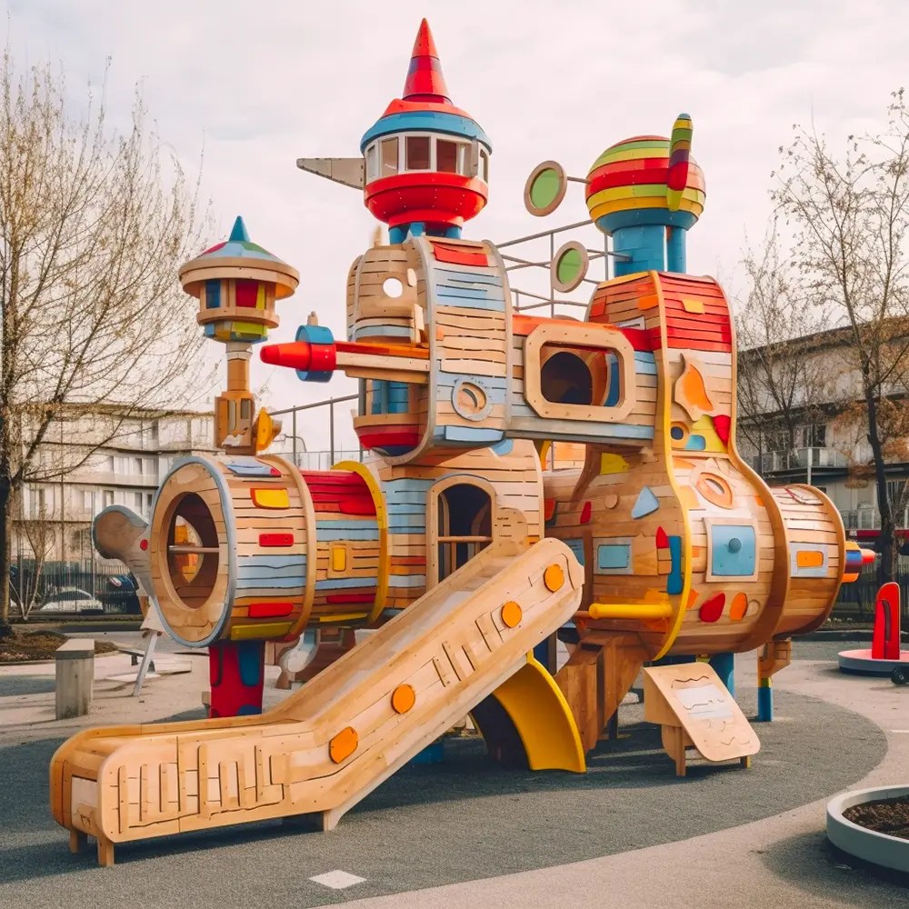 Evocative Playgrounds Themed Colorful AI Generated Playground Design