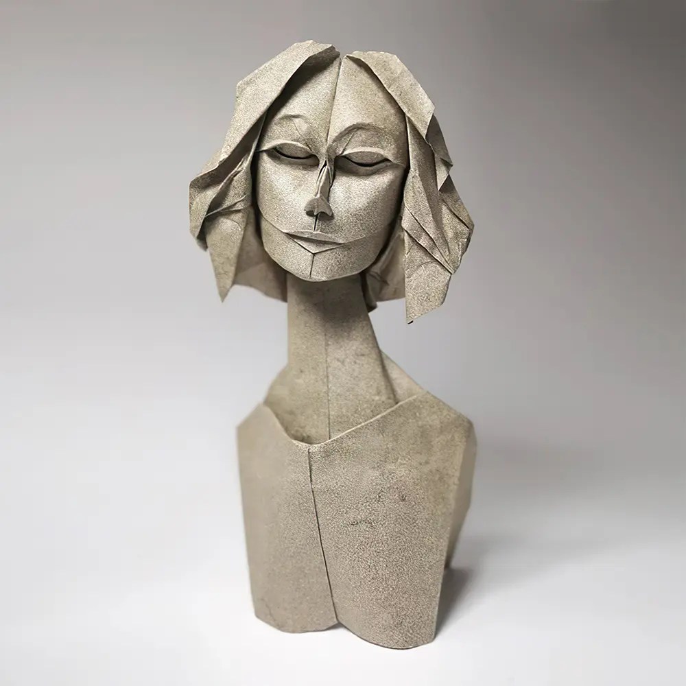 Intricately Portraits Folded by Single Pieces of Paper Design Swan