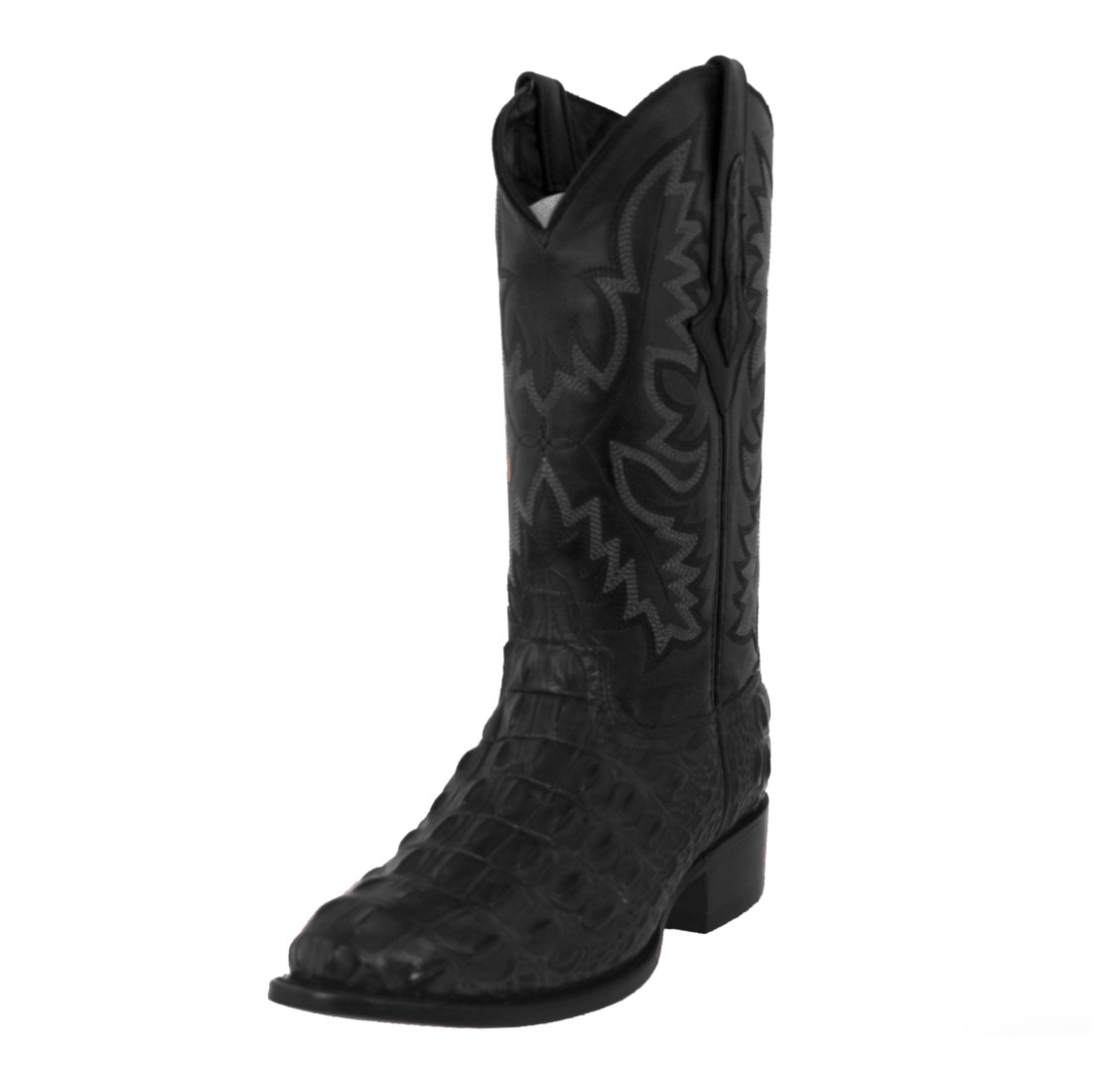 Mens Western Boots Black Alligator Back Print Cowboy Boots Round Toe eBay