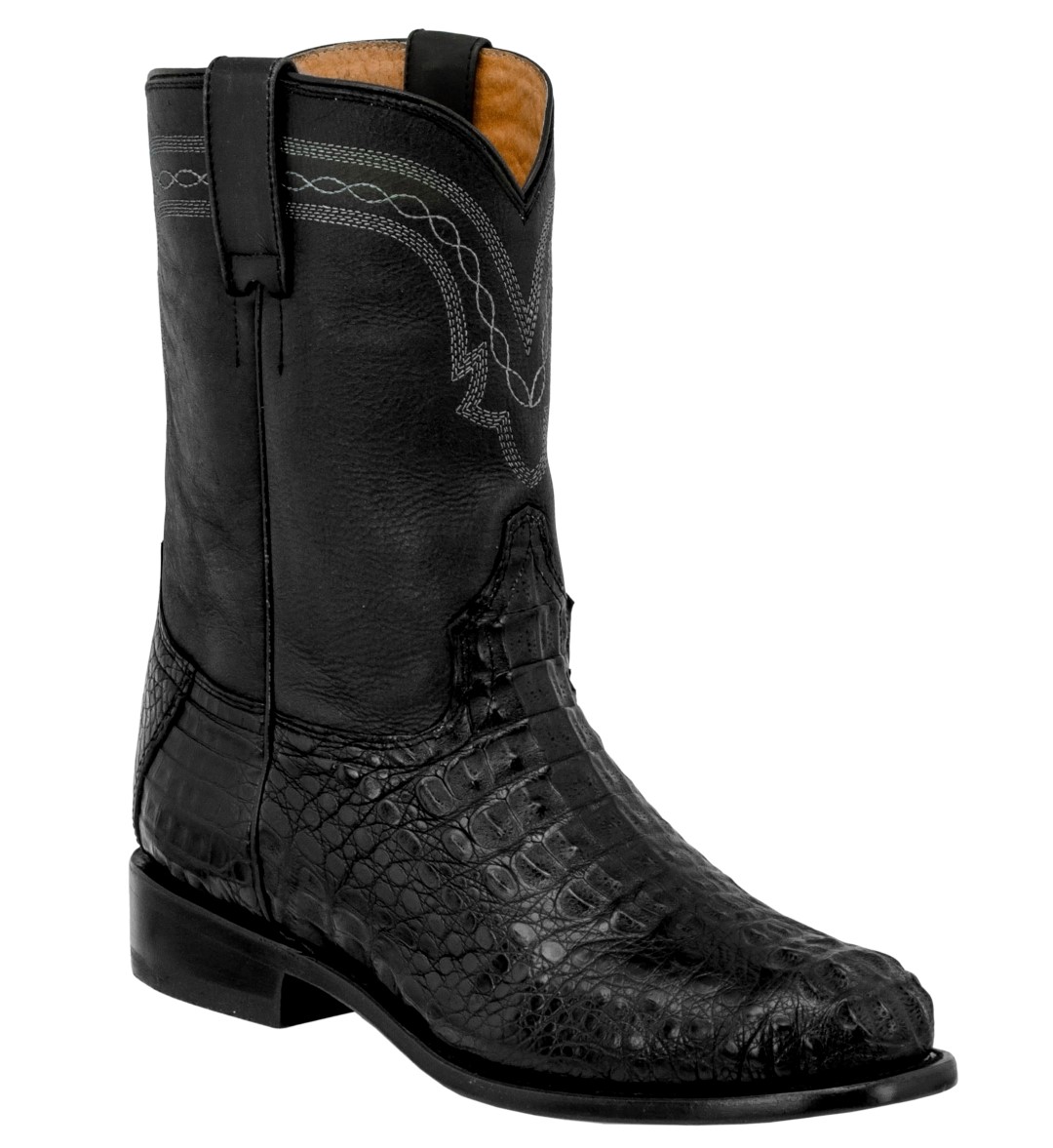 mens black roper crocodile leather cowboy boots rodeo western alligator
