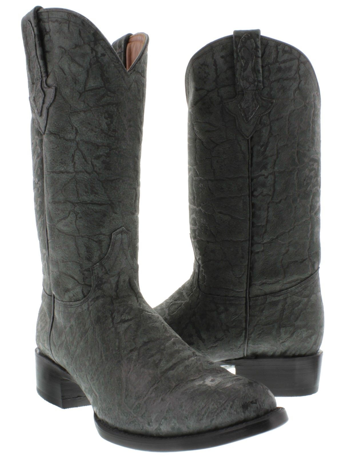 mens black full elephant bison bull design leather riding cowboy