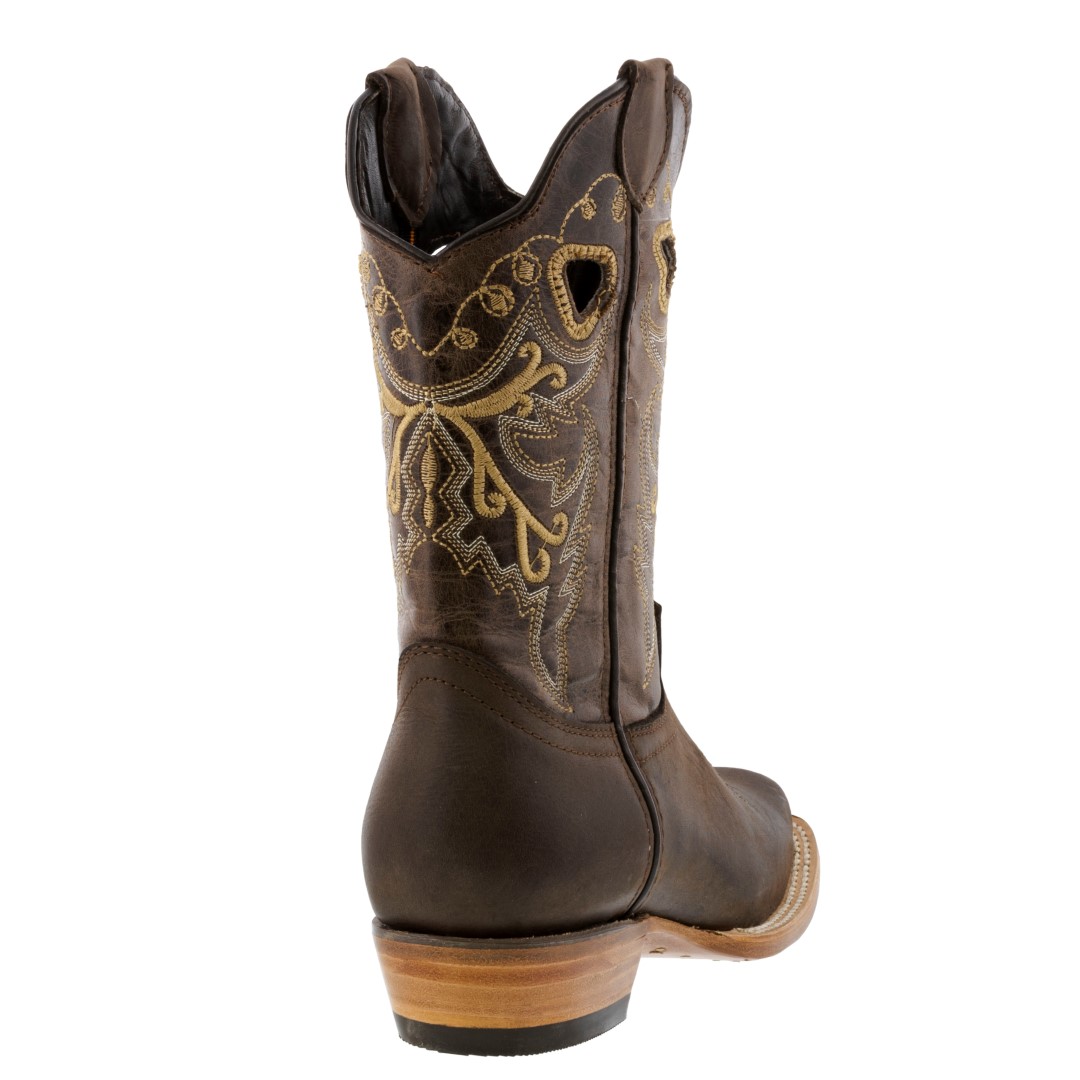 Womens Wide Calf Genuine Leather Cowboy Boots Square Dama Botas Vaquera