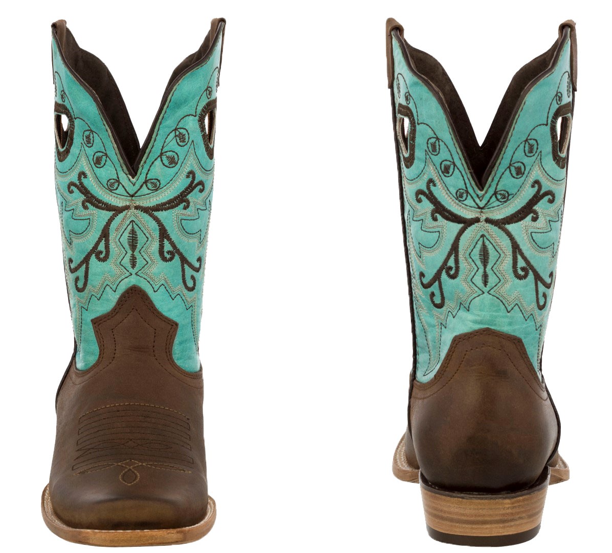 Womens Wide Calf Genuine Leather Cowboy Boots Square Dama Botas Vaquera