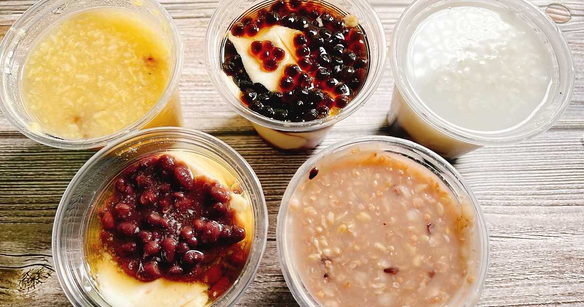 鴨母寮菜市場豆花｜專賣古早味豆花、薏仁、八寶粥、綠豆蒜，一杯都是銅板價！