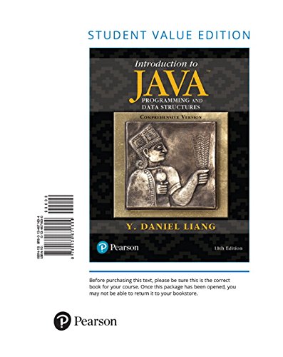Introduction to Java Programming and Data Structures Comprehensive Version 11th (Edition) Introduction to Java Programming and Data Structures Comprehensive Version 11th (Edition)