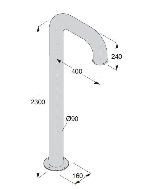 Floor standing stainless steel shower panel BOFFI PIPE By In Stock