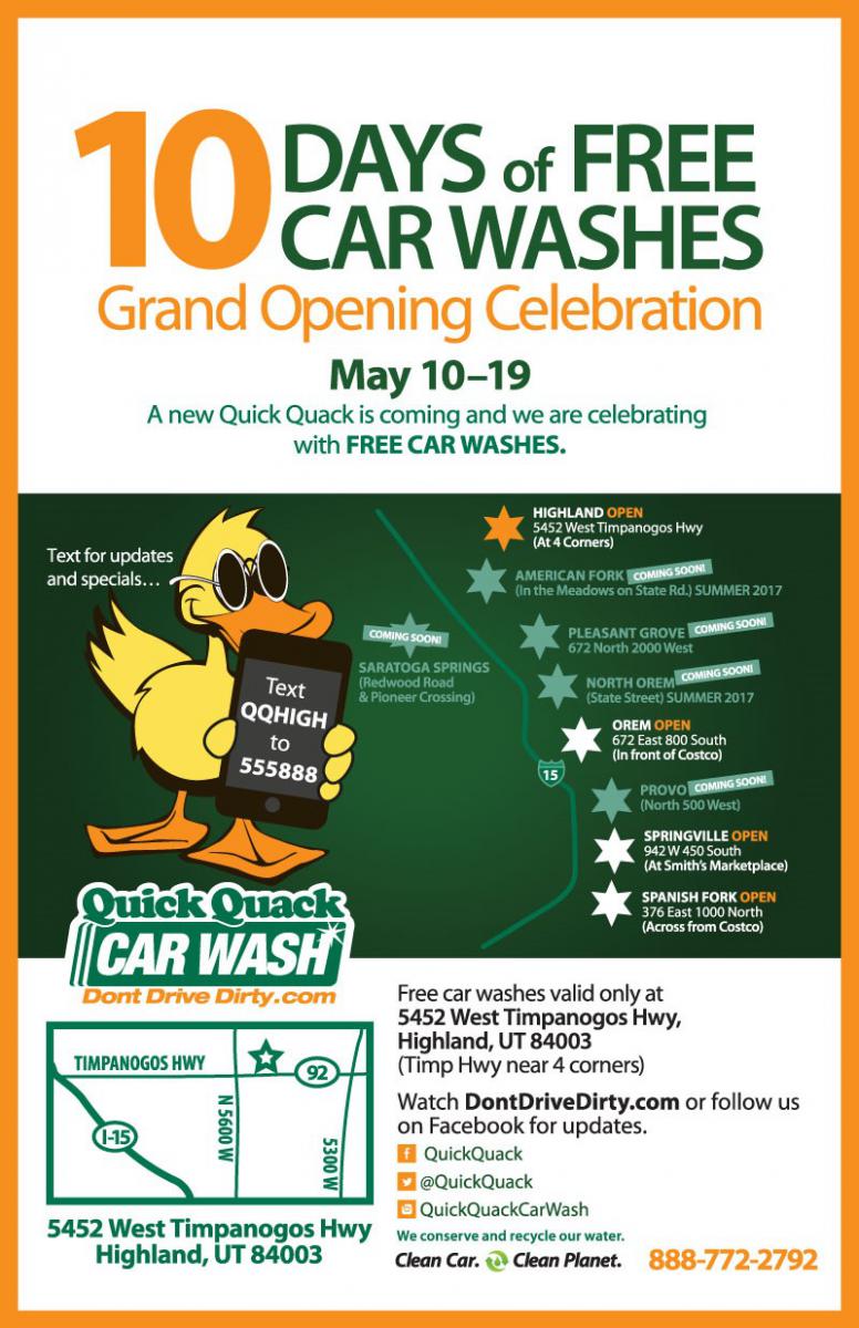 Quick Quack Car Wash Celebrates Grand Opening of New Highland Location