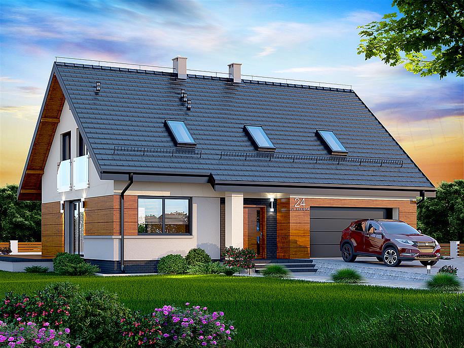 Projekt domu Darlena 143,55 m2 koszt budowy EXTRADOM