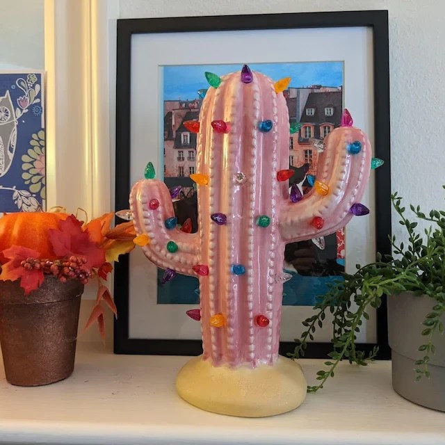 Handmade Vintage Luminous Cactus GLIZM