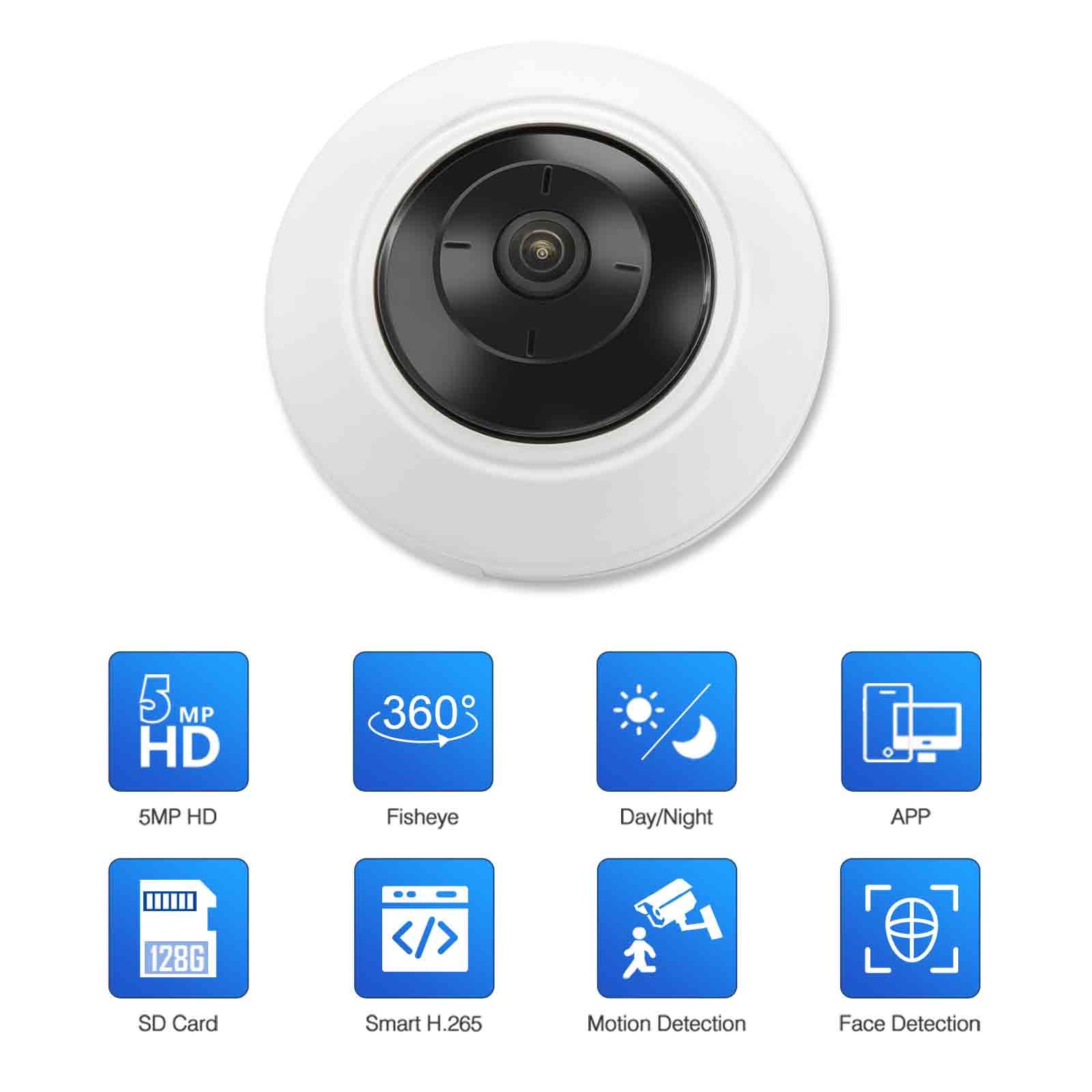 Fisheye Security Camera 5MP IP Camera VIKYLIN Security