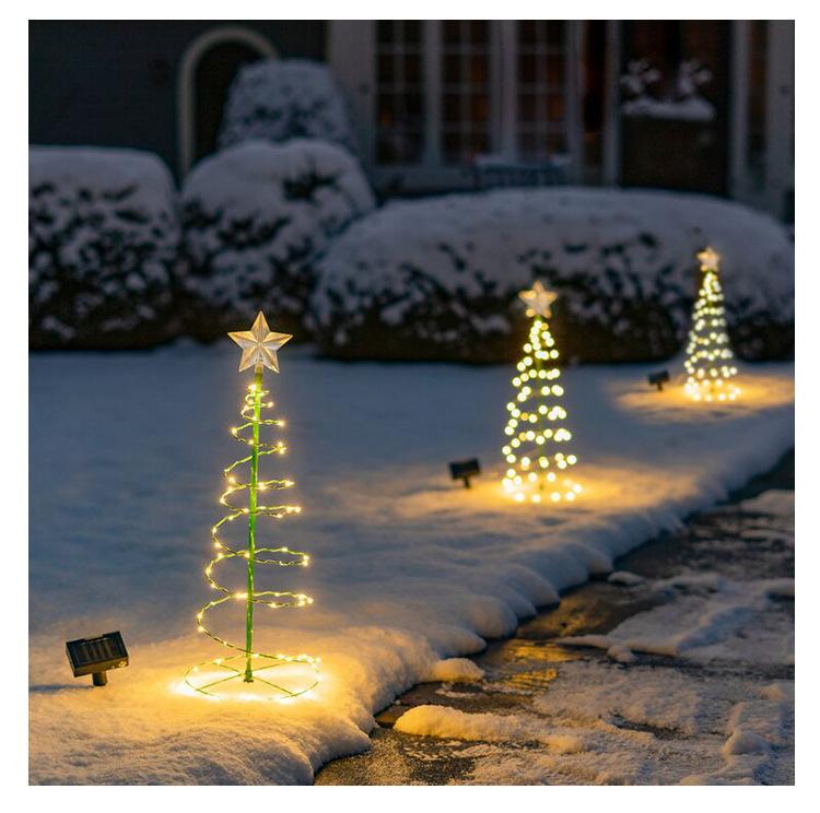 Solar Christmas tree fairy lights WhiteRows