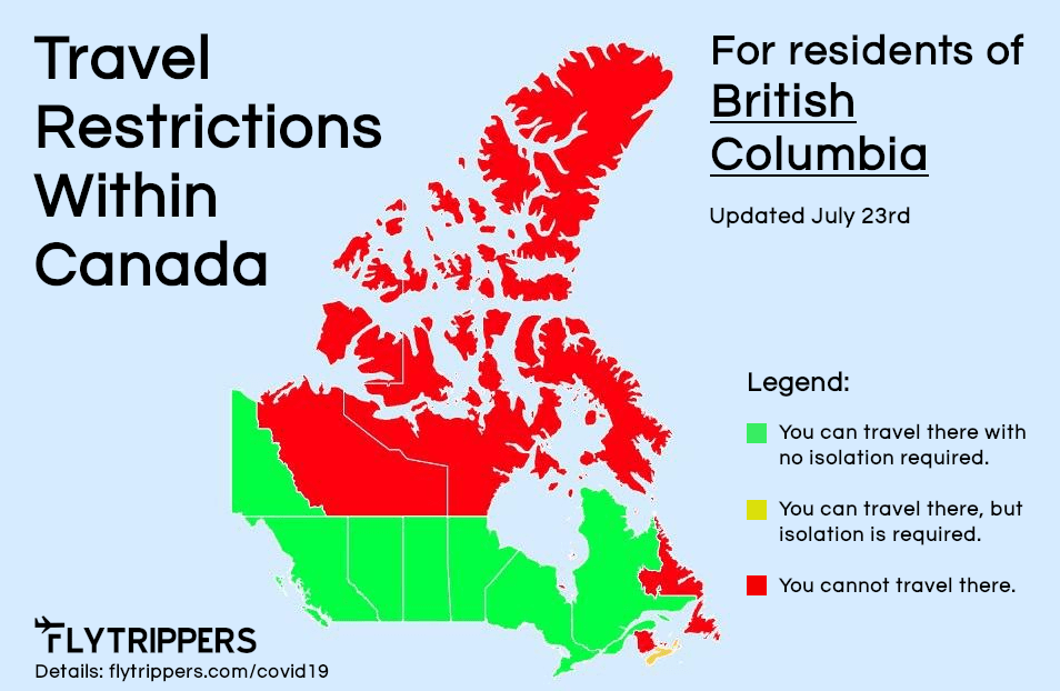 Map Of Coronavirus Travel Restrictions For Canadian Provinces Flytrippers