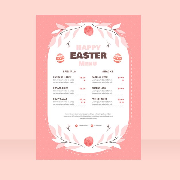 Easter Menu Template prntbl.concejomunicipaldechinu.gov.co