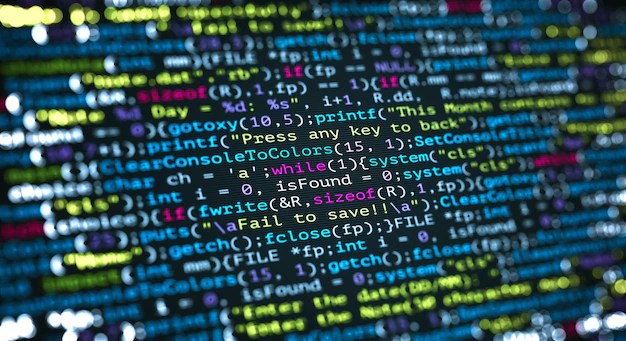 Premium Photo Abstract modern tech of programming code screen