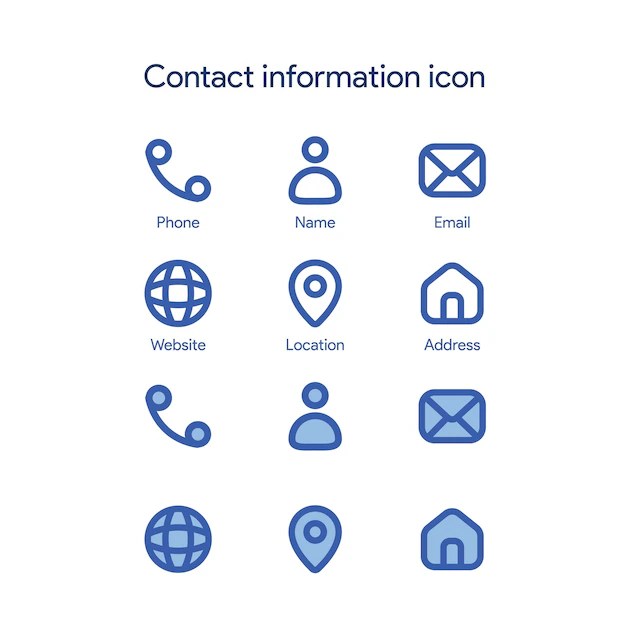 Premium Vector Basic contact information icon set vector
