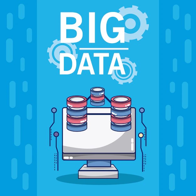 Premium Vector Big data computer with storage