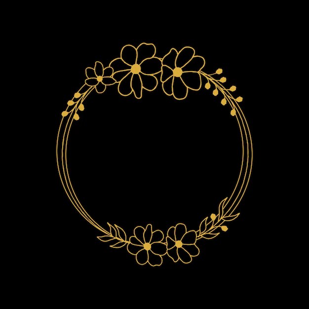 Premium Vector Circle flower frames logos