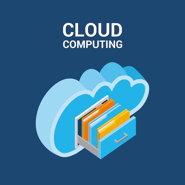 Premium Vector Cloud computing storage drawers folder documents isometric