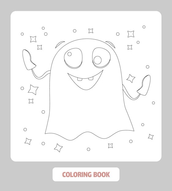 Premium Vector Coloring book ghost in flat style