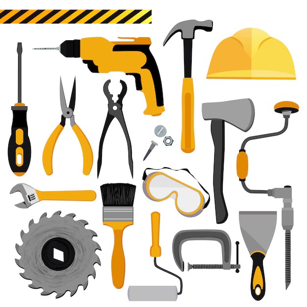 Premium Vector Construction tools set