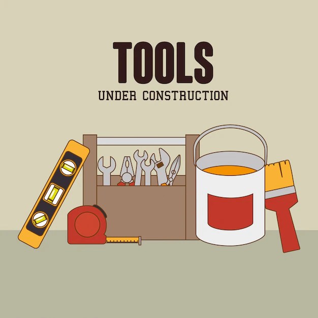 Premium Vector Constructions and tools theme design.