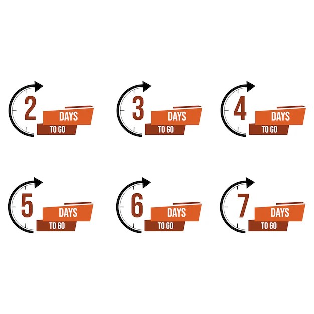 Premium Vector Countdown timer number of days left with clock vector