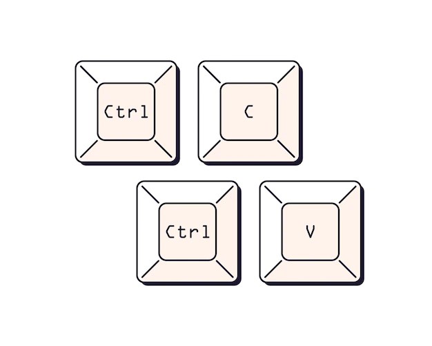 Premium Vector Ctrl C and V, keyboard buttons. Control keys, shortcut
