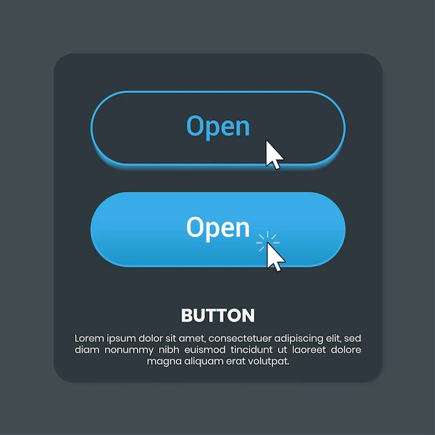 Premium Vector Dark theme button design for user interface