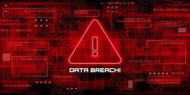 Data Breach Screen Malware Cyber Attack Alert Premium Aigenerated Vector