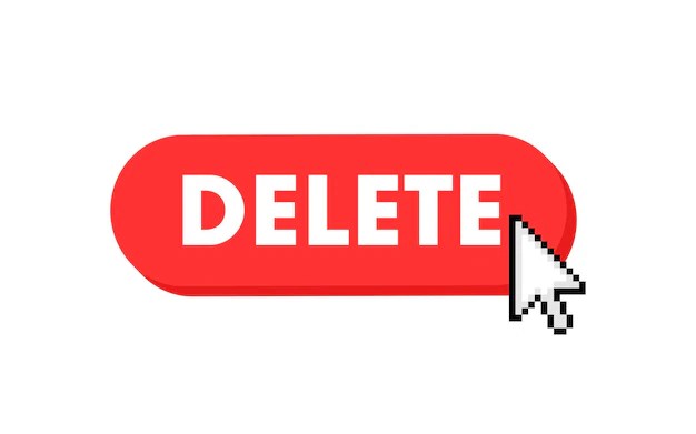 Premium Vector Delete button with cursor pointer click vector web button