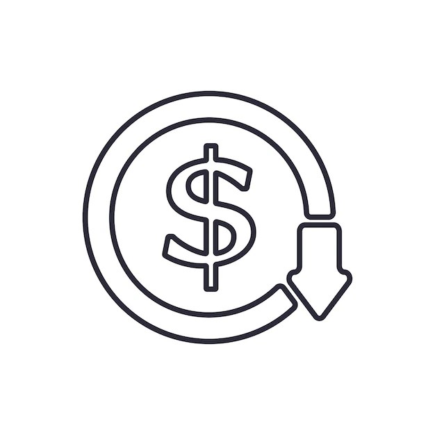 Premium Vector Dollar decrease icon concept of decline currency fall