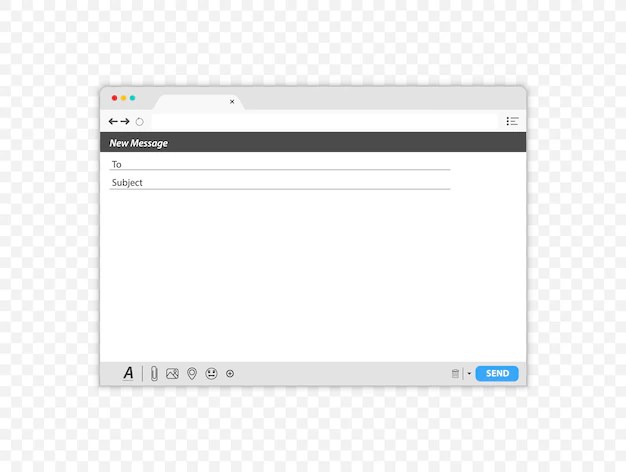 Premium Vector Email message blank window template. blank email browser window. email blank