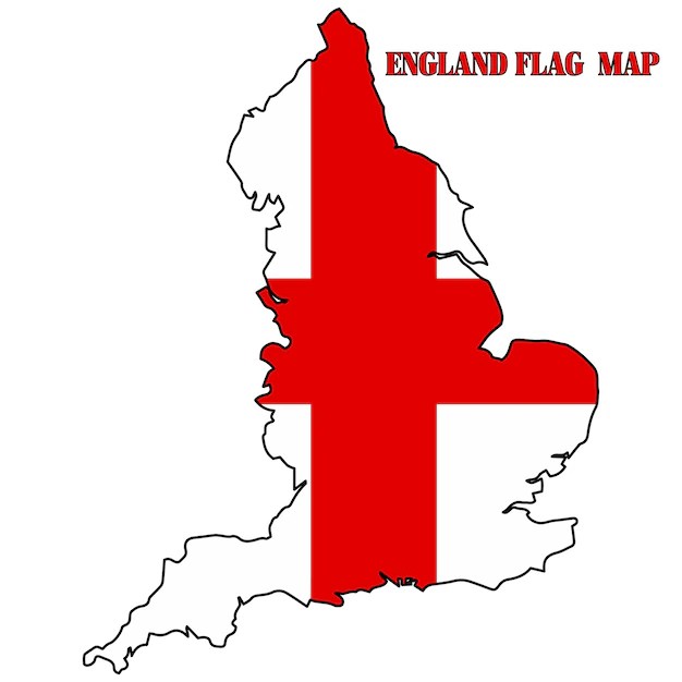 Premium Vector England flag map vector