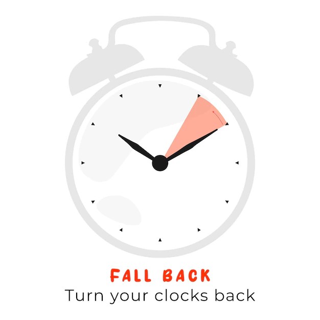 Premium Vector Fall back vector illustration clock