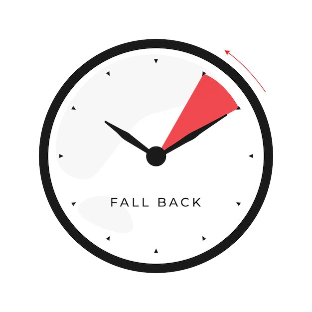 Premium Vector Fall back vector illustration clock