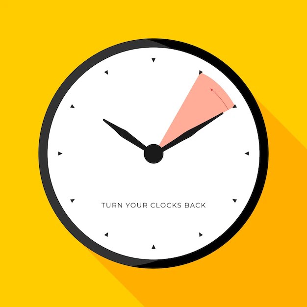 Premium Vector Fall back vector illustration clock